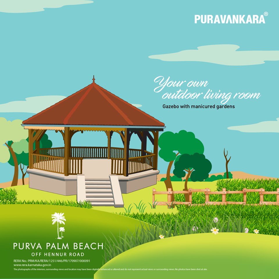 Relax in your own outdoor living room at Purva Palm Beach in Bangalore